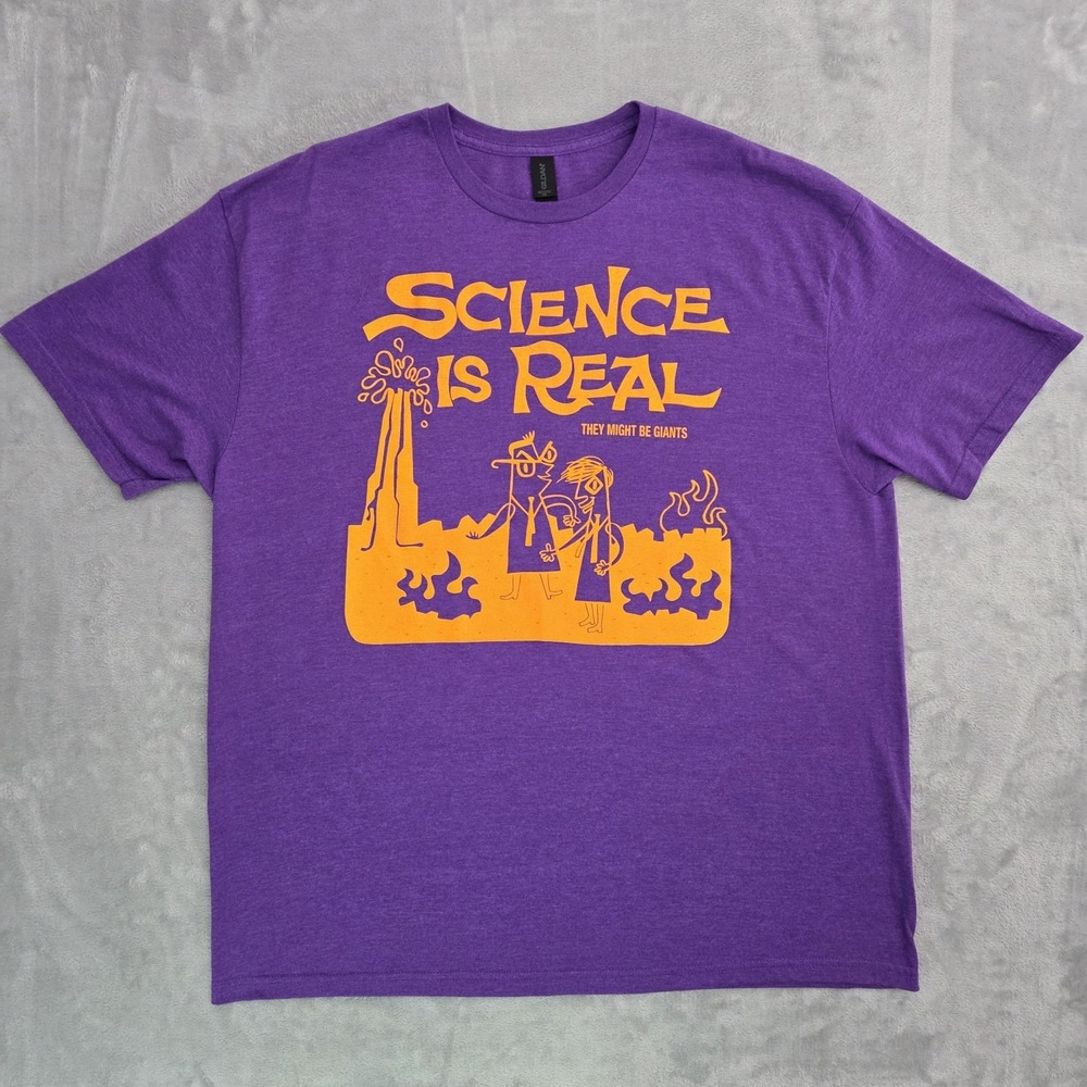 They Might Be Giants - Science Is Real T-Shirt Men 2XL Purple Tour Band Tee TMBG